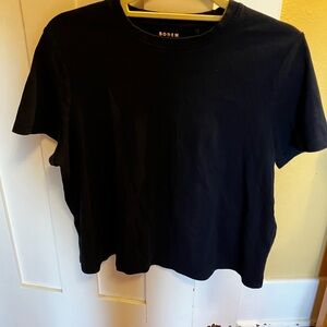 Boden navy Short Sleeve Crop Tee